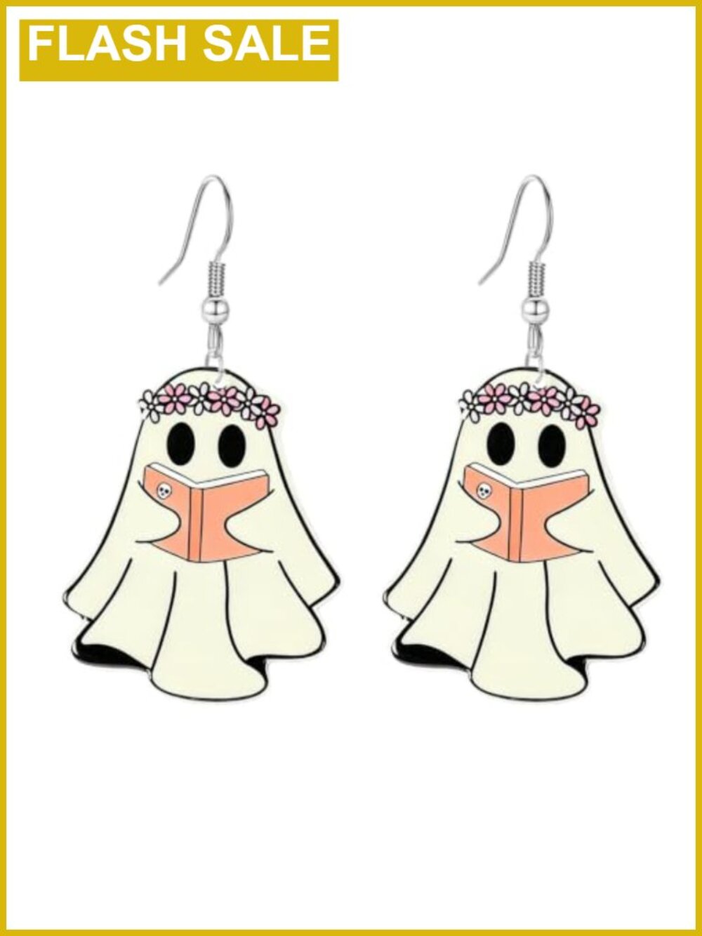 Acrylic Halloween Ghost Pumpkin Cat Drop Dangle Earrings